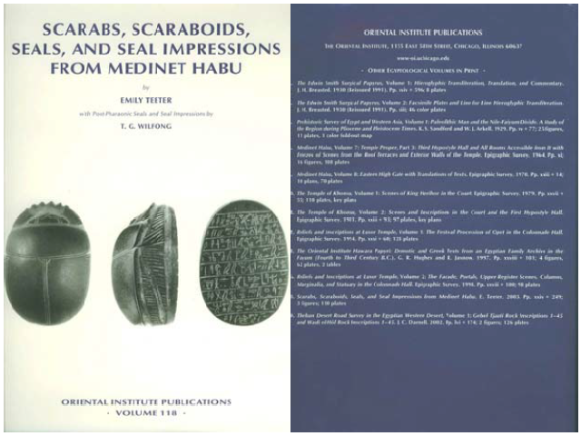 Scarabs, scaraboids, seals, and seal impressions from Medinet Habu