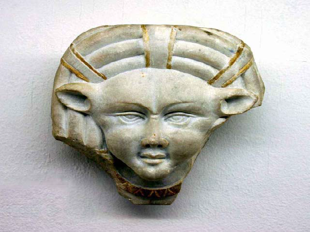 Hathor–shaped capital of a column, 1st c. AD, Roman Arena in Pula (lat. Pola), Archaelogical Museum of Istria in Pula, inv. No. 8712 (photograph by M. Tomorad).